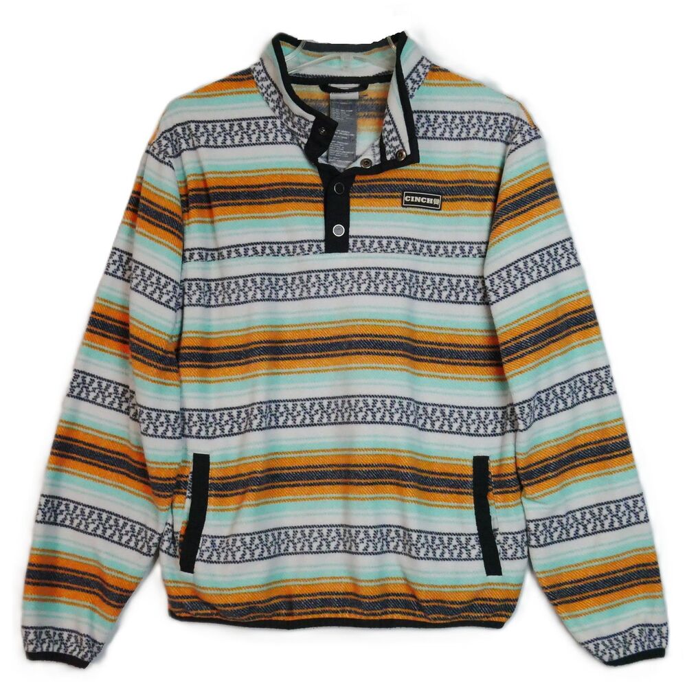 Cinch Young Boys Sweater Size XXL 16-18 Fleece Pullover Long Sleeve Snap Western